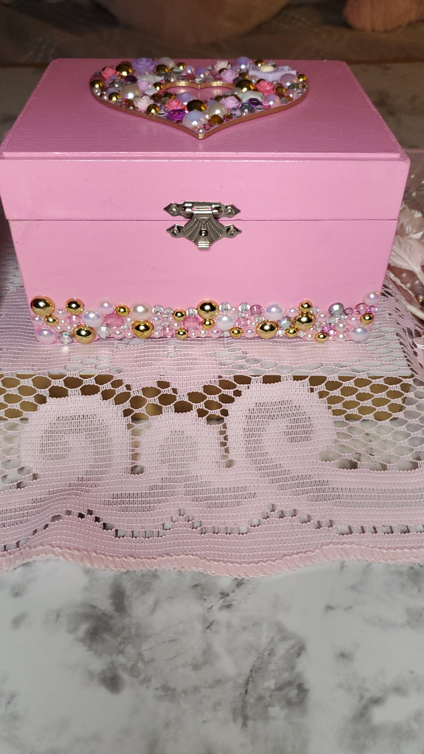 Pink Handmade Heart Box