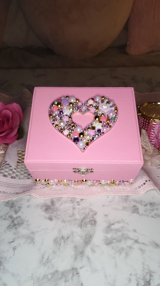 Pink Handmade Heart Box